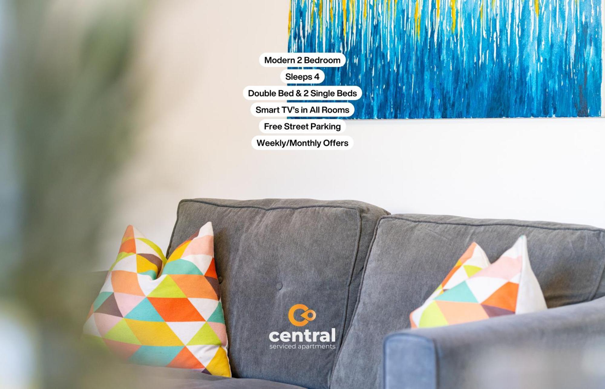 Central Serviced Apartments - 2 Bedroom - Free Street Parking - Fast Wifi - Smart Tvs In All Rooms - Ground Level - Family Neighbourhood - 3 X Double Beds - Heating 24-7 - Trade Stays - Weekly & Monthly Offers Dundee Bagian luar foto